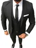 Garnitury męskie czarny moda biznesmena Suit Smart Casual Slim Fit Blazers Hombre Notch Lapel Wysoka jakość niestandardowa 3 -częściowa zestaw zestawu homme