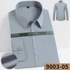 Camisas de vestido masculinas fibra de bambu de cor sólida elástica camisa de manga comprida para homens Slim Fit formal liso Business Roupas de negócios itens