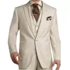 Costumes masculins 2024 Beige Elegant for Men Smart Casual Slim Fit Blazers Hombre Business High Quality Custom 3 Piece Set Costume Homme