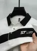 Erkek Tişörtler Yüksek Son Tasarım Kısa Kollu Polo Gömlek Erkek Tepesi Top 2024 Yaz Yeni Moda Stripe Business Casual Golf Paul T-Shirt Erkek Giyim J240419