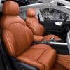 Stoelhoezen op maat gemaakte auto -accessoires voor 5 stoelen volledige set topkwaliteit leer specifiek voor Audi A6 voor- en achterstoelen