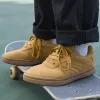 Boots Joiints Men's Yellow Sneakers Suede Leather Skateboard Shoes Cupsole Hardwearing Casual Sneakers Comfortable Tennis for Winter