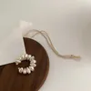 Boucles d'oreilles français perle oreille clip femme faux perçage oreille coiffe rétro élégant irréguliers de perles naturelles