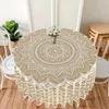 Tavolo tavolo tovaglia rotonda da 160 cm coperchio circolare in poliestere bianco mandala per pranzo/tavolo/matrimonio