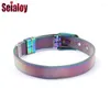 Braccialetti di fascino seialoy da 10 mm di alta qualità in acciaio inossidabile in maglie colorate in forma di cinturino originale per donne gioielli da ragazza della moda