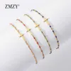 バングルZmzy Boho Thin Style Fashion Chain Jews Christian Stainless Steel Bracelet Women Gold Color Cols Cross Bracelet Girls Jewelryl240417