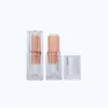 Bouteilles de rangement 50pcs INS Lipgloss tubes Crystal Acrylique Full transparent / Matte Lip Nude Rose Lipstick Square Tube