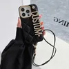 Cell Phone Cases Leather Customized Name Phone Case Wrist Strap Personalized Letter Suitable for iPhone 15 14 12 11 Pro Max Cross System Rope Protection Ca J240418