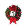 Decorative Flowers 1pc Christmas Wreath Door Hanging Ornament Pendant Sacred Garland For Xmas Tree Party Home Decoration Accessories