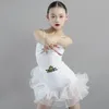 Scene Wear Summer White Latin Dance Dress Girls Performance Clothes Cha Competition Kids Practice DNV20244