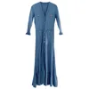 402 XL 2024 Milán Vestido de la pasarela Spring Summer Slewe Long Vargue V Campo Kint Vestido para mujer Moda Qiahe de alta calidad