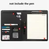 Briefcases New High Quality Leather Portfolio A4 Documents Folder Cases Manager Bag Business Floder with 8Bit Calculator