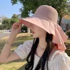 BERETS SUN PRISTRECTION WOMEN BACKET HAT WIDE BRIM ELEGANT Fisherman Cap for Outdoor Beach with UVネック