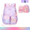 Sacs 2023 Nouveau sac à dos scolaire primaire Sideurping Élèves Sacs Sacs étanche pour les enfants Children Rainbow Series Gradient Cute Princess