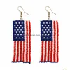 Hoop Huggie Ored Boes Flag American for Women Patriotic Independence Jour 4 of Jy Drop Slebang Hook Fashion Jewelry Delivery Dh9yz