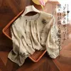 Chemises en satin pour femmes Silk imprimé vintage Vêtements Sum-cou d'été Vêtements courtes manches femmes tops ycmyunyan