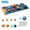 3D Puzzles Baby Montessori Wooden Early Education Toys 3D Eight Planets Puzzle Toy Universe Cognition Solar System Planet Matching Board 240419