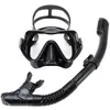 Masque de plongée sous-marine Ensemble de plongée avec plongée pour les adultes en verre trempé professionnel de la plongée en apnée Kit d'entraînement de natation 240407