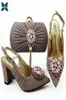 Afrcian Selling Italian Design Nigerian Women Shoes And Bag Set Decorated With Rhinestone In Pink Color For Party Dress5893070