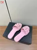 Luxury designer Camellia Flower Slides C logo Mules Sandals Honey slippers slide Slippers Shoes With Box