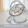 Swing portable pour bébé pour une utilisation intérieure et extérieure - Swing Bluetooth pour nourrissons avec 10 berceuses prédéfinies, ceinture de harnais de 5 points, 5 vitesses et télécommande