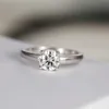 Eheringe Trumium 1CT D Farbe VVS1 Moissanit Ringe für Frauen 925 Sterling Silber Engagement Ehering -Hochzeitsband Rundem Moissanit Diamond Ring 240419