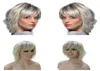 Women039s short wigs like human hair Synthetic heatresistant natural Silver gray elf halloween Everyday fiber lace wig72585187121969