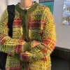 Męskie swetry Niewiele mężczyzn tkane panelu kontrastowego Mohaira na drutach 2024 JEDNIK BIESKICH DONAKOWYCH MĘŻCZYZNY MĘŻCZYZNA Koreańska moda