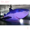 free door delivery,outdoor activities 6m long Large Ocean Fish hanging decoration Inflatable Shark balloon with LED Light for Display