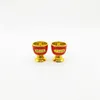 Decorative Figurines Buddha's God Of Wealth Wine Cup Phnom Penh High Leg 4.7 H5.4 Tea Prayer Bowl Guanyin Buddha Set 6 Pieces