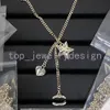 Brief Anhänger Halskette Designer Schmuck von hochwertigem Kupfer 18K Gold Design Marke Halsketten Kristallperlen Kette Männer Frauen Choker Anhänger Hochzeit Geschenk