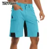 TACVASEN Men Summer Outdoor Shorts Quick Dry Knee Length Hiking Fishing Running Lightweight MultiPockets Workout 240417