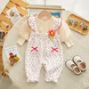 Set di abbigliamento BAMBINA AUTUNGGIA BASCHI SPARATE 2 pezzi Stampa con filo Flower Comfort Fashi