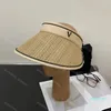 Designer Sun Visor Hats Breat Braid Luxury Straw Visors Cap para mulheres Designers de homens vazios Sunhats Caps Captos de Becha Esportes Acessórios marrons Brown