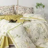 Bedding Sets Luxury Egyptian Cotton Flower Print Set Duvet Cover Linen Fitted Sheet Pillowcases Home Textile