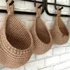 Garrafas de armazenamento Bloqueando comida 3pack bohemian Jute Hanging Basket Wicker Fruit para armazenar produtos frescos da cozinha feita à mão