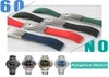 Waterproof Rubber Watchband Stainless Steel Fold Buckle Watch Band Strap for Oysterflex Bracelet Watch Man 20mm Black Blue Red Whi5779898