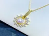 22092604 Women039s Pearl Jewelry Necklace Akoya 556mm Rhinestone Zirconia Sun Flower Pendent Chocker 18K Yellow Gold Plated G7526581