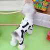 Dog Apparel Clothing For Indoor Outdoor Activities Cute Cow Pattern Onesies Fashionable Pet Pajamas Printed Small