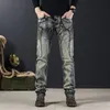 Homme cowboy pantalon rétro pantalon 90S Streetwear masculin jeans moto droit basse monture harajuku luxe régulier xs coréen style 240408