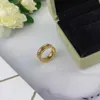 High End smycken ringar för VanCleff Womens Fashion V Gold Plated Lucky Grass Ring Womens 18K Gold Plated Kaleidoscope Ball Original 1: 1 med riktig logotyp