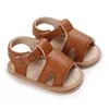 Sandaler spädbarn babyskor flicka pojke skor nya sommarflicka sandaler pu läder gummi ensam antislipp nyfödda första walker crib skor 240419