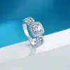 Wedding Rings 1CT Moissanite Ring For Women Gra Certified D Color VVS1 Lab Diamond S925 Sterling Silver Engagement Wedding Band Fine Jewelry 240419