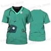 Camisetas masculinas de verão 3d ferramenta médica imprimir camiseta homme 2024 casual curto slve work roupas uniformes uniformes de tamanho curto slve masculino camisetas t240419