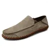 أحذية غير رسمية من الجلد الأصلي رجال متسكعون بقرة للرجل الناعم الربيعي moccasins بالإضافة إلى حجم 38-48 Tenis Masculinos 38-47