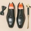 Dress Shoes Soft Handmade Office Business Formal Footwear Man 38-44 2024 Heren echt koeienleren Wholecut Oxfords Classic