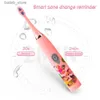 Diş fırçası sonik elektrikli diş fırçası renkli karikatür S usb şarj edilebilir yumuşak otomatik su geçirmez yedek kafalı y240419