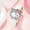 2024 new cartoon cat student watch spicy girl with diamond bow womens watch cartoon element mizuo iron stone watch