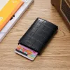 Holders 2019 NOUVEAU CARTRE SUPPORT RFID ALUMINUM CRÉDIT CARDE Men Hen Metal Card ID Holding Pu Leather Wallet Card Automatic Card