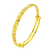 Bracelet de tronçon Push-pull étoile rond plat Vietnam Shajin plaqué avec Gold 24k Shuangbu Grosted réglable